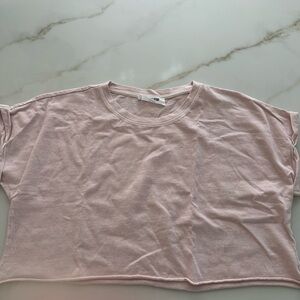 Double Zero Pink Boxy Crop T-Shirt Short Sleeve size M